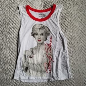 SKU: 130	 Title:Marilyn Monroe Tank Top White Red